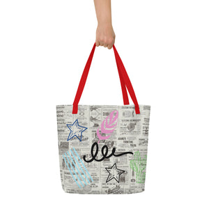 GRAFFITI All-Over Print Large Tote Bag