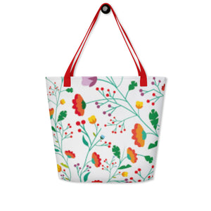 FIELD OF FLOWERS All-Over Print Large Tote Bag