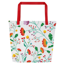 Load image into Gallery viewer, FIELD OF FLOWERS All-Over Print Large Tote Bag
