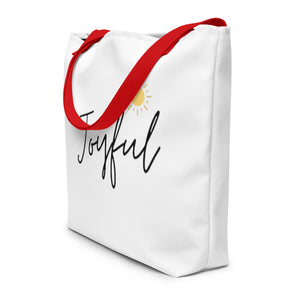 JOYFUL All-Over Print Large Tote Bag