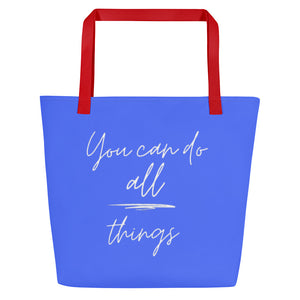 YOU CAN DO ALL THINGS All-Over Print Large Tote Bag