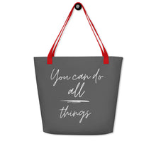 Load image into Gallery viewer, YOU CAN DO ALL THINGS All-Over Print Large Tote Bag
