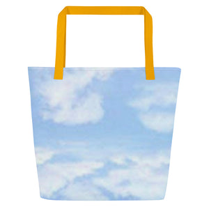 BLUE SKIES All-Over Print Large Tote Bag