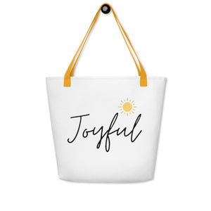 JOYFUL All-Over Print Large Tote Bag