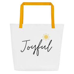 JOYFUL All-Over Print Large Tote Bag