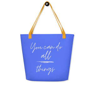 YOU CAN DO ALL THINGS All-Over Print Large Tote Bag