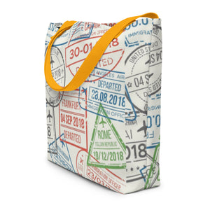 TRAVEL All-Over Print Large Tote Bag