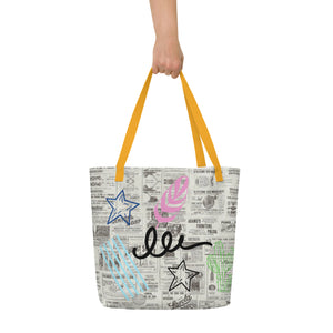 GRAFFITI All-Over Print Large Tote Bag