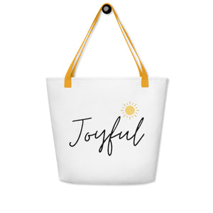 JOYFUL All-Over Print Large Tote Bag