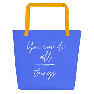 YOU CAN DO ALL THINGS All-Over Print Large Tote Bag