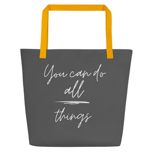 YOU CAN DO ALL THINGS All-Over Print Large Tote Bag