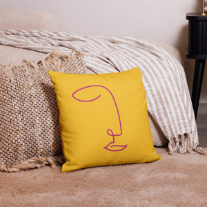 Hot Pink and Gold Modern Geo Print Pillow