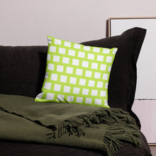 Load image into Gallery viewer, Lime Green Modern Geo Squares Pillow
