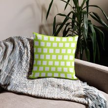 Load image into Gallery viewer, Lime Green Modern Geo Squares Pillow
