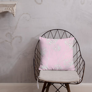 COASTAL Pink Floral Pillow