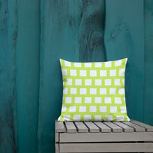 Load image into Gallery viewer, Lime Green Modern Geo Squares Pillow
