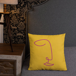 Hot Pink and Gold Modern Geo Print Pillow