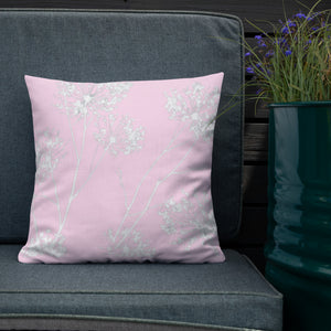 COASTAL Pink Floral Pillow