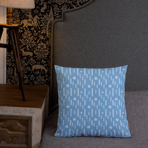 Atomic Blue Modern Print Pillow