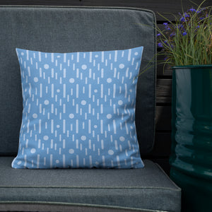 Atomic Blue Modern Print Pillow