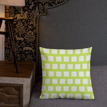 Load image into Gallery viewer, Lime Green Modern Geo Squares Pillow
