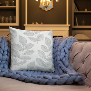 Gray Leaves Pillow