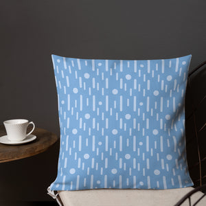 Atomic Blue Modern Print Pillow