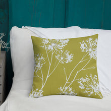 Load image into Gallery viewer, COASTAL Moss Green Floral Pillow
