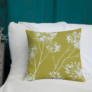 COASTAL Moss Green Floral Pillow