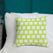 Load image into Gallery viewer, Lime Green Modern Geo Squares Pillow
