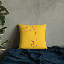 Load image into Gallery viewer, Hot Pink and Gold Modern Geo Print Pillow
