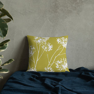 COASTAL Moss Green Floral Pillow