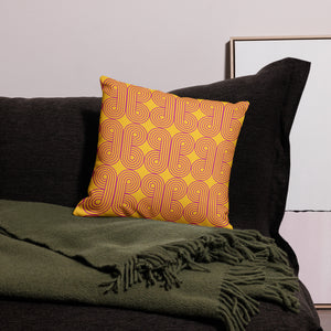 Hot Pink and Gold Modern Geo Print Pillow