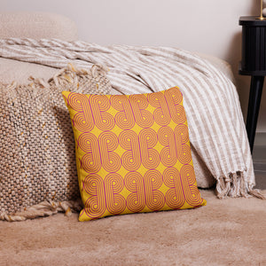 Hot Pink and Gold Modern Geo Print Pillow