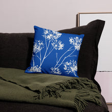 Load image into Gallery viewer, COASTAL Royal Blue And White Floral Pillow
