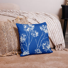 Load image into Gallery viewer, COASTAL Royal Blue And White Floral Pillow
