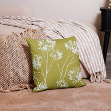 Load image into Gallery viewer, COASTAL Moss Green Floral Pillow
