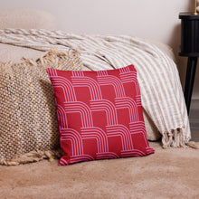 Load image into Gallery viewer, Pink on Red Modern Curve Pillow
