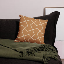 Load image into Gallery viewer, Modern Cognac Geometric Print Pillow
