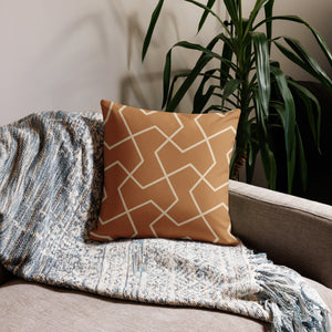 Modern Cognac Geometric Print Pillow