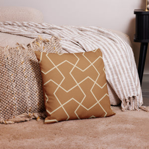 Modern Cognac Geometric Print Pillow