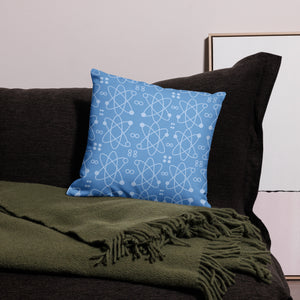 Atomic Blue Modern Print Pillow