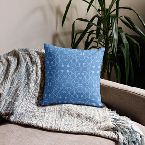 Atomic Blue Modern Print Pillow