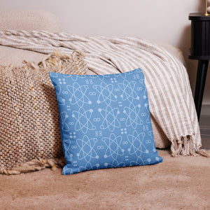 Atomic Blue Modern Print Pillow