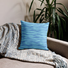 Load image into Gallery viewer, Ocean Blue Geo Waves Pillow
