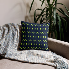 Load image into Gallery viewer, Lime Green and Navy Modern Print Pillow
