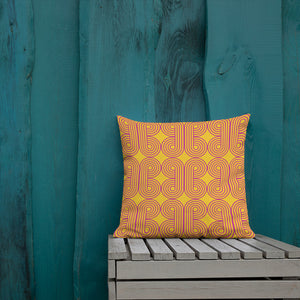 Hot Pink and Gold Modern Geo Print Pillow