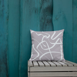 Modern Art Gray And White Fusion Pillow