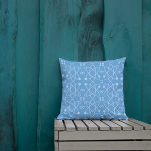 Atomic Blue Modern Print Pillow