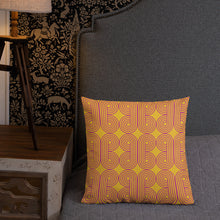 Load image into Gallery viewer, Hot Pink and Gold Modern Geo Print Pillow
